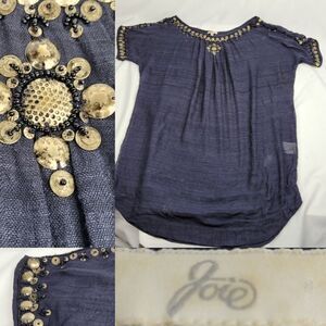 JOIE SILK OVERSIZED textured boho resort lightweight CAFTAN COVERUP dress small